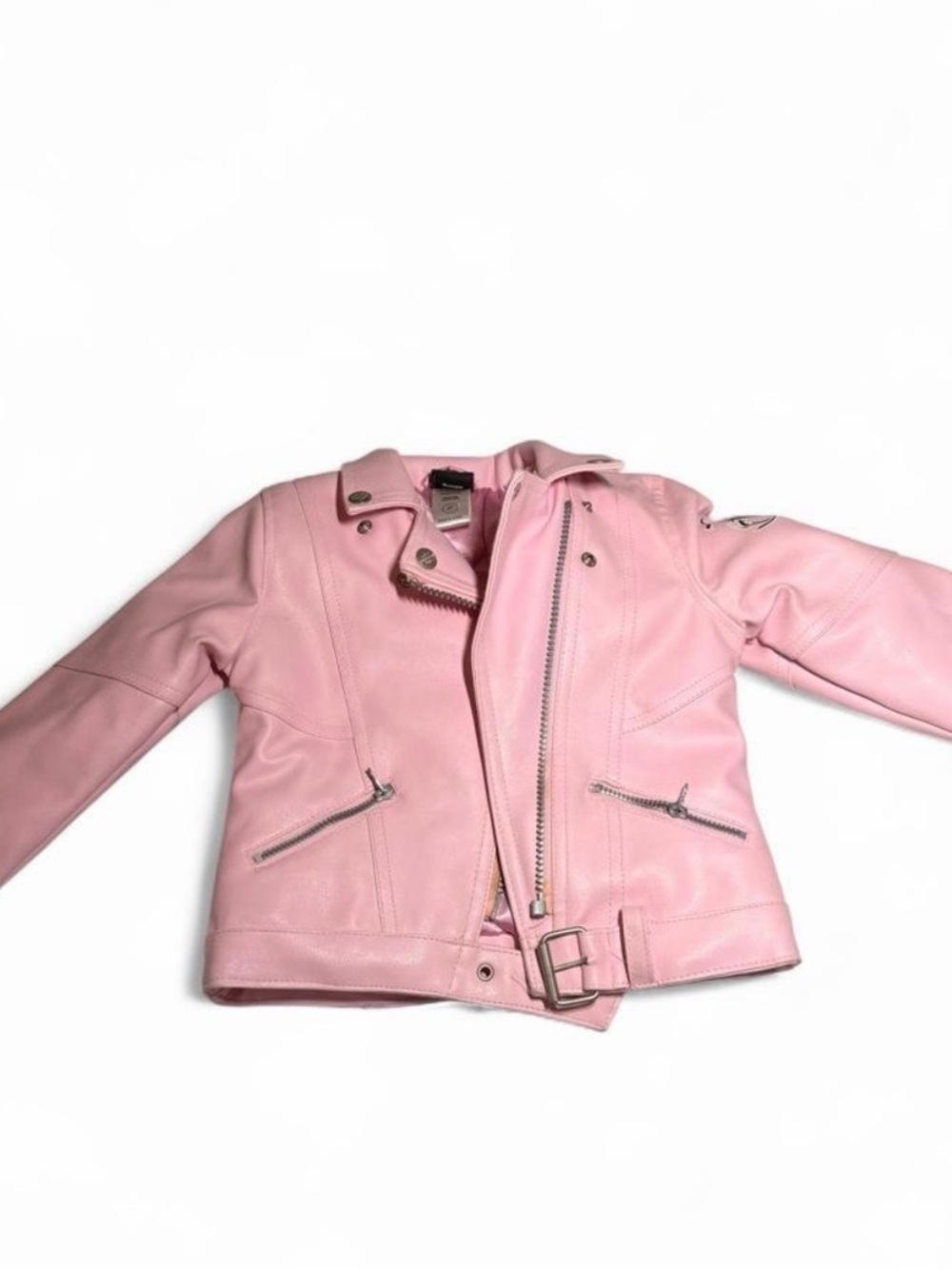 Y2K Harley Davidson Pink Leather Moto Jacket - kids
